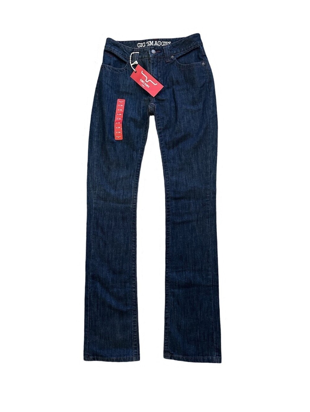 KIMES RANCH Texas A&M Aggies GIG EM Jeans Dark Indigo Straight Leg Size 2/36 NWT